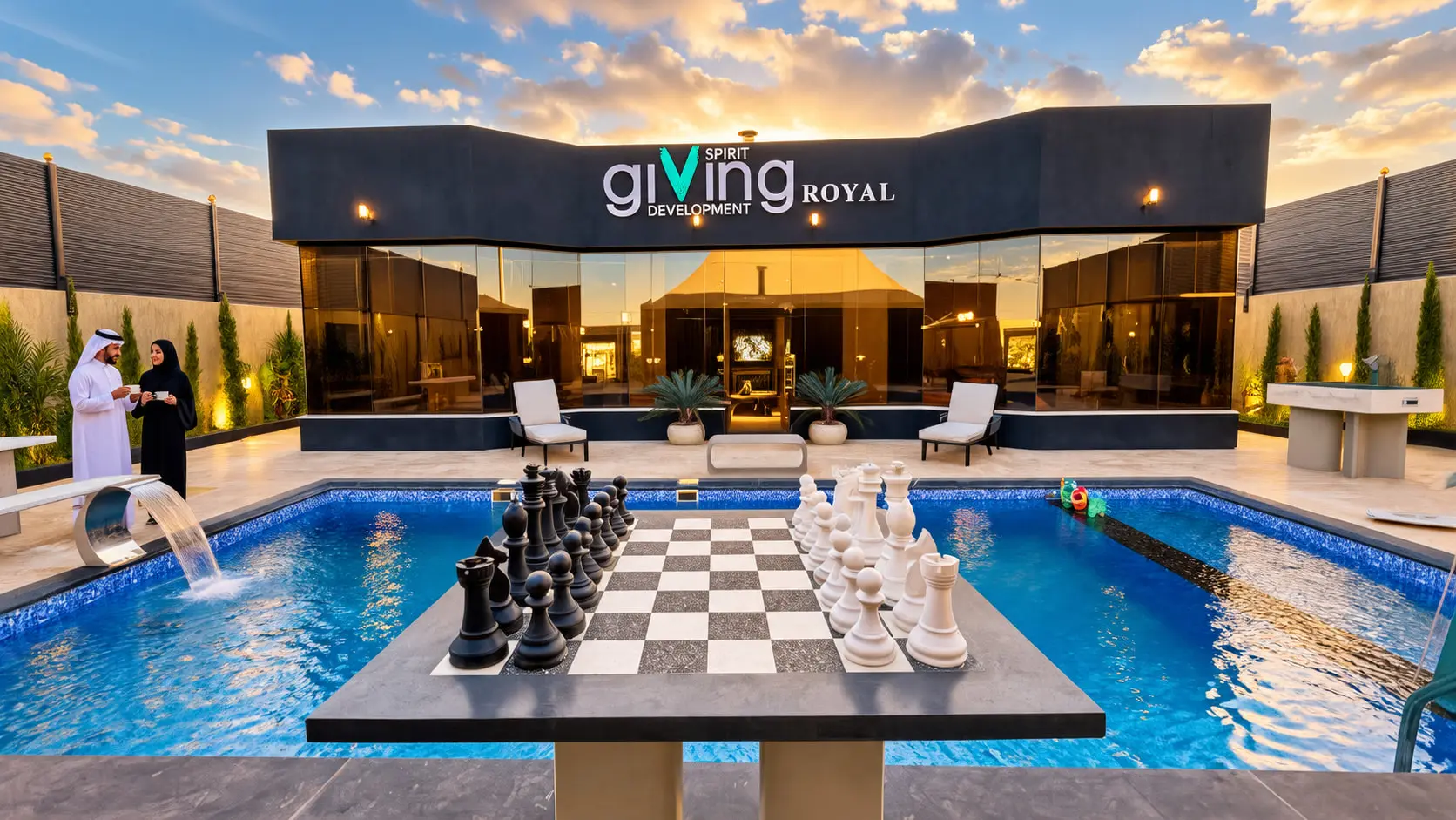 شطرنج بجانب الماء
